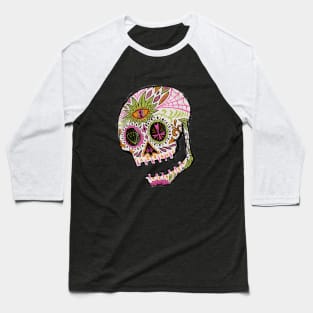 Day of the Dead Skull Baseball T-Shirt